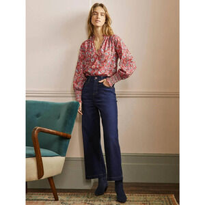 Boden jeans cropped wide leg indigo